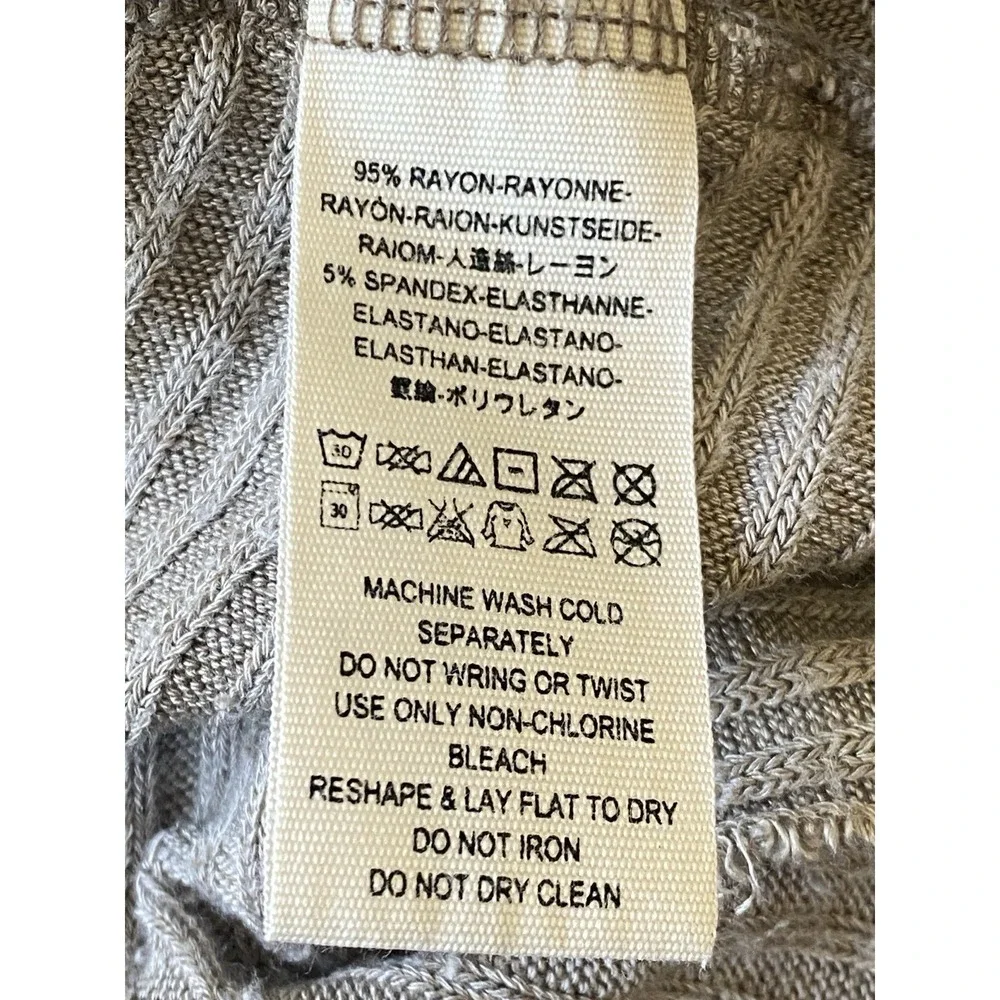 We The Free Free People Taupe Ribbed Convertible Back Cowl Neck Top Sweater S